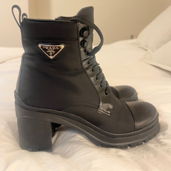 Prada Women's Black Lace-Up Boots - Picture 1 of 6